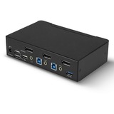 Lindy 39312 interruptor KVM Negro, Switch KVM negro, 7680 x 4320 Pixeles, 4K Ultra HD, Negro