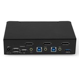 Lindy 39312 interruptor KVM Negro, Switch KVM negro, 7680 x 4320 Pixeles, 4K Ultra HD, Negro
