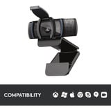 Logitech 960-001252 cámara web 1920 x 1080 Pixeles USB Negro, Webcam negro, 1920 x 1080 Pixeles, Full HD, 30 pps, 720p, 1080p, Tapa de privacidad, 78°