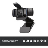 Logitech C920 Pro HD cámara web 1920 x 1080 Pixeles USB Negro, Webcam negro, 1920 x 1080 Pixeles, Full HD, 30 pps, 720p, 1080p, Tapa de privacidad, 78°