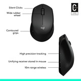 Logitech M330 Silent Plus ratón mano derecha RF inalámbrico Mecánico 1000 DPI negro, mano derecha, Mecánico, RF inalámbrico, 1000 DPI, Negro