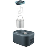 Medion LIFE Máquina de helados MD 10169, Heladera negro/Acero fino