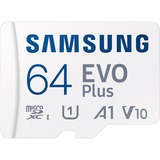 Samsung MB-MC64S 64 GB MicroSDXC UHS-I, Tarjeta de memoria blanco, 64 GB, MicroSDXC, UHS-I, 160 MB/s, Class 1 (U1), V10