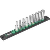 Wera Barra magnética para dados A Deep 1 Juego de dados para llave de vaso 1/4", Llave de tubo negro/Verde