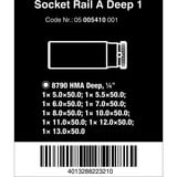 Wera Barra magnética para dados A Deep 1 Juego de dados para llave de vaso 1/4", Llave de tubo negro/Verde