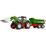 bruder Tractor Roadmax con cargador frontal y remolque basculante, Vehículo de juguete 