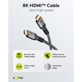 goobay Cable HDMI Plus Ultra de alta velocidad, 8K @ 60Hz gris