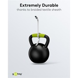 goobay Cable textil USB 2.0 supersuave, conector USB-C > conector USB-C blanco