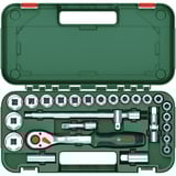 Bosch Juego de carraca de 1/2" con llaves de vaso, 25 piezas, Llave de tubo verde