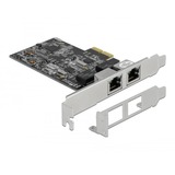 DeLOCK Tarjeta PCI Express x2 a 2 x RJ45 2,5 Gigabit LAN RTL8125, Adaptador de red 