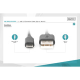 Digitus Cable de conexión USB 2.0 USB-A (enchufe) > Micro-USB (enchufe) negro