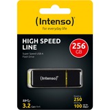 Intenso High Speed Line unidad flash USB 256 GB USB tipo A 3.2 Gen 1 (3.1 Gen 1) Negro, Amarillo, Lápiz USB negro/Amarillo, 256 GB, USB tipo A, 3.2 Gen 1 (3.1 Gen 1), 250 MB/s, Tapa, Negro, Amarillo