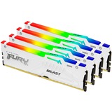 Kingston FURY FURY Beast 64 GB 6000 MT/s DDR5 CL40 DIMM (Kit de 4) White RGB XMP, Memoria RAM blanco, 64 GB, 4 x 16 GB, DDR5, 288-pin DIMM, Blanco