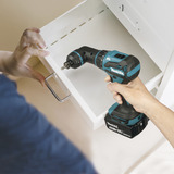 Makita Taladro atornillador a batería con sistema de cabezal intercambiable DDF491ZJ01, 18 Voltios, Taladro/destornillador azul/Negro