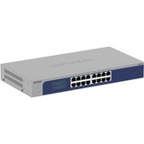 Netgear GS516-300EUS switch No administrado Gigabit Ethernet (10/100/1000) Gris, Interruptor/Conmutador No administrado, Gigabit Ethernet (10/100/1000), Montaje en rack