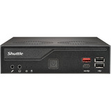 Shuttle Slim PC DH810 1,35 l tamaño PC Negro LGA 1851 (Socket V1), Barebone negro, 1,35 l tamaño PC, Mini PC barebone, LGA 1851 (Socket V1), DDR5-SDRAM, M.2, PCI Express, SATA, 120 W