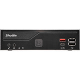 Shuttle Slim PC DH810 1,35 l tamaño PC Negro LGA 1851 (Socket V1), Barebone negro, 1,35 l tamaño PC, Mini PC barebone, LGA 1851 (Socket V1), DDR5-SDRAM, M.2, PCI Express, SATA, 120 W