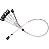 SilverStone Cable adaptador SST-CPS05-RE, mini-SAS SFF 8643 > 4x SATA celeste