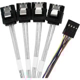 SilverStone Cable adaptador SST-CPS05-RE, mini-SAS SFF 8643 > 4x SATA celeste