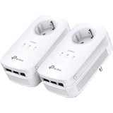TP-Link TL-PA8030P KIT adaptador de red PowerLine 1200 Mbit/s Ethernet Blanco 2 pieza(s), PowerLAN blanco, 1200 Mbit/s, IEEE 802.3, IEEE 802.3ab, IEEE 802.3u, Gigabit Ethernet, 10,100,1000 Mbit/s, 10BASE-T, 100BASE-TX, 1000BASE-T, HomePlug AV2