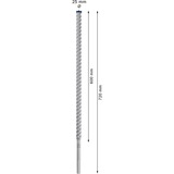 Bosch Expert Broca para martillo SDS Max-8X, Taladro Martillo perforador, Hammer drill bit, 2,5 cm, 720 mm, Concreto, Piedra, 60 cm