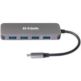 D-Link DUB-2340 hub de interfaz USB Tipo C 5000 Mbit/s Gris, Hub USB USB Tipo C, USB 3.2 Gen 1 (3.1 Gen 1) Type-A, USB Tipo C, 5000 Mbit/s, Gris, 60 W, Poder