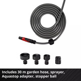 EINHELL Power X-Change carrete de manguera con batería GE-HR 18/30-1 WH Li-Solo, 18Volt, Soporte para manguera gris/Negro