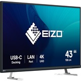 EIZO FlexScan EV4340X-BK pantalla para PC 108 cm (42.5") 3840 x 2160 Pixeles 4K Ultra HD LCD Negro, Monitor LED negro, 108 cm (42.5"), 3840 x 2160 Pixeles, 4K Ultra HD, LCD, 5 ms, Negro