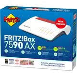 FRITZ! 7590 AX Routers inalámbricos, Enrutador de malla Box 7590 AX, Wi-Fi 6 (802.11ax), Doble banda (2,4 GHz / 5 GHz), Ethernet, ADSL2+, Blanco, Router de sobremesa