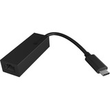 ICY BOX IB-LAN100-C3 Ethernet 1000 Mbit/s, Adaptador negro, Alámbrico, USB Tipo C, Ethernet, 1000 Mbit/s, Negro