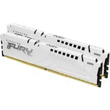 Kingston FURY FURY Beast 64GB 6000MT/s DDR5 CL30 DIMM (Kit of 2) White EXPO, Memoria RAM blanco, 64 GB, 2 x 32 GB, DDR5, 288-pin DIMM, Blanco