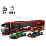 LEGO City Camión de F1® con Coches de F1® RB20 y AMR24, Juegos de construcción Juego de construcción, 8 año(s), Plástico, 1086 pieza(s), 1,76 kg