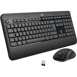 Logitech 920-008685 teclado Ratón incluido Universal RF inalámbrico QWERTY Internacional de EE.UU. Negro, Blanco, Juego de escritorio gris oscuro, Inalámbrico, RF inalámbrico, Interruptor de membrana, QWERTY, Negro, Blanco, Ratón incluido