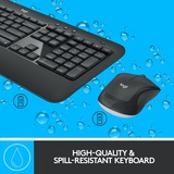Logitech 920-008685 teclado Ratón incluido Universal RF inalámbrico QWERTY Internacional de EE.UU. Negro, Blanco, Juego de escritorio gris oscuro, Inalámbrico, RF inalámbrico, Interruptor de membrana, QWERTY, Negro, Blanco, Ratón incluido