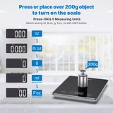 Renpho Calibra 1L, Balanza de cocina negro