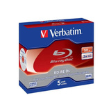 Verbatim BD-RE DL 50GB 2 x 5 Pack Jewel Case 5 pieza(s), Discos Blu-ray vírgenes 50 GB, Caja de joyas, 5 pieza(s), Minorista