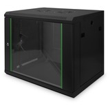 Digitus Carcasa de pared de la serie Dynamic Basic - 600 x 450 mm (an. x pr.), Armario IT negro, Bastidor de pared, 9U, 60 kg, Bloqueo del teclado, 17,5 kg, Negro