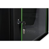 Digitus Carcasa de pared de la serie Dynamic Basic - 600 x 450 mm (an. x pr.), Armario IT negro, Bastidor de pared, 9U, 60 kg, Bloqueo del teclado, 17,5 kg, Negro
