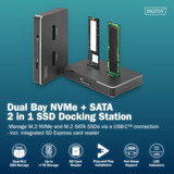 Digitus Estación de acoplamiento para SSD Dual M.2 NVM negro