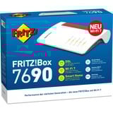 FRITZ! FRITZ!Box 7690, Router Box 7690, Wi-Fi 7 (802.11be), Doble banda (2,4 GHz / 5 GHz), Ethernet, VDSL, Blanco, Router de sobremesa