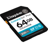 Kingston Canvas Go! Plus 64GB SDXC Canvas Go Plus Gen4 200MB/s C10 UHS-I U3 V30, Tarjeta de memoria negro, 64 GB, SDXC, Clase 10, UHS-I, 200 MB/s, 100 MB/s