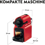 Krups Nespresso XN1005K cafetera eléctrica Semi-automática Máquina espresso 0,7 L, Cafetera de cápsulas rojo, Máquina espresso, 0,7 L, Cápsula de café, 1260 W, Rojo