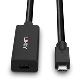 Lindy 43364 cable USB USB 3.2 Gen 2 (3.1 Gen 2) 5 m USB C 10 Gbit/s Negro, Cable alargador negro, 5 m, USB C, USB C, USB 3.2 Gen 2 (3.1 Gen 2), 10 Gbit/s, Negro