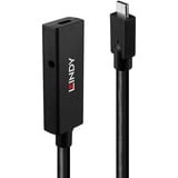 Lindy 43364 cable USB USB 3.2 Gen 2 (3.1 Gen 2) 5 m USB C Negro, Cable alargador negro, 5 m, USB C, USB C, USB 3.2 Gen 2 (3.1 Gen 2), 10 Gbit/s, Negro