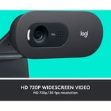 Logitech 960-001364 cámara web 1280 x 720 Pixeles USB Grafito, Webcam negro, 1280 x 720 Pixeles, 30 pps, 1280x720@30fps, 720p, 60°, USB