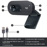 Logitech C505 HD cámara web USB Grafito, Webcam negro, USB, Grafito, 52,2 mm, 101,5 mm, 81 mm, 151,8 g