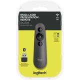 Logitech R500 Apuntadores inalámbricos, Presentador grafito, Bluetooth/RF, USB, 20 m, Grafito