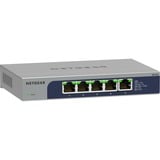 Netgear MS105-100EUS switch No administrado 2.5G Ethernet (100/1000/2500) Energía sobre Ethernet (PoE) 1U, Interruptor/Conmutador gris, No administrado, 2.5G Ethernet (100/1000/2500), Energía sobre Ethernet (PoE), Montaje en rack, 1U
