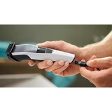 Philips 3000 series Barbero con posiciones de 1 mm de precisión, Cortapelo para barba blanco/Negro, Lavable, No necesita mantenimiento ni lubricación, Batería, Negro, Plata