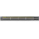 Zyxel GS2220-50HP-EU0101F switch Gestionado L2 Gigabit Ethernet (10/100/1000) Energía sobre Ethernet (PoE) Negro, Interruptor/Conmutador Gestionado, L2, Gigabit Ethernet (10/100/1000), Energía sobre Ethernet (PoE), Montaje en rack
